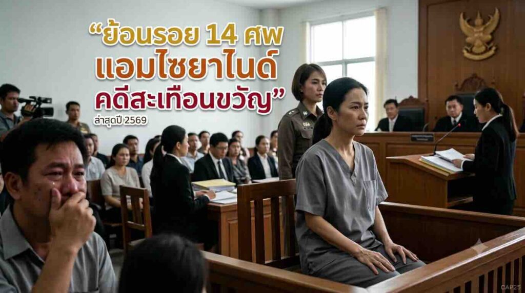 แผนผังย้อนรอยผู้เสียชีวิต 14 ศพ และแรงจูงใจคดีแอมไซยาไนด์
