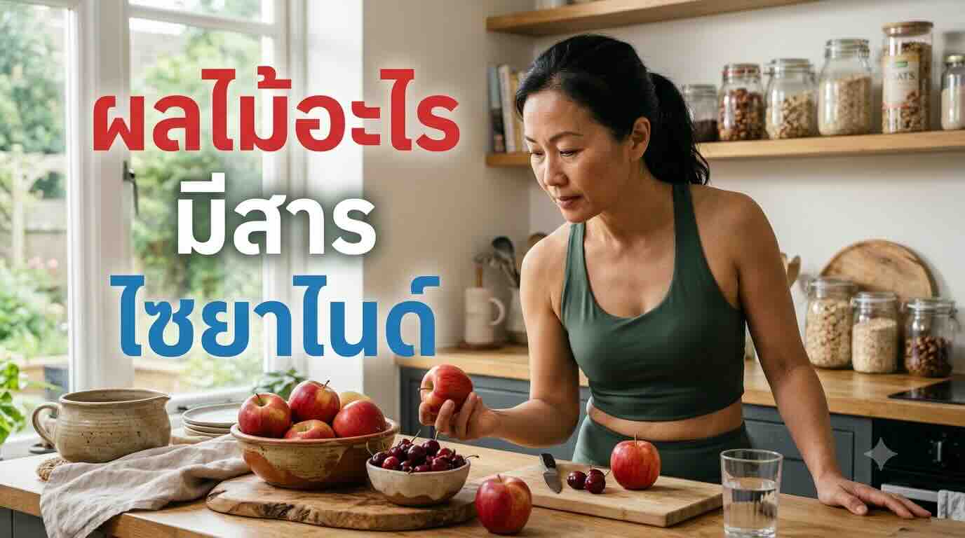 คนรักสุขภาพกำลังหั่นเนื้อผลไม้สดสีสันสดใสบนเขียง ไม่ง้อคำถามว่าผลไม้อะไรมีสารไซยาไนด์บ้างเพราะรู้วิธีทานอย่างปลอดภัย